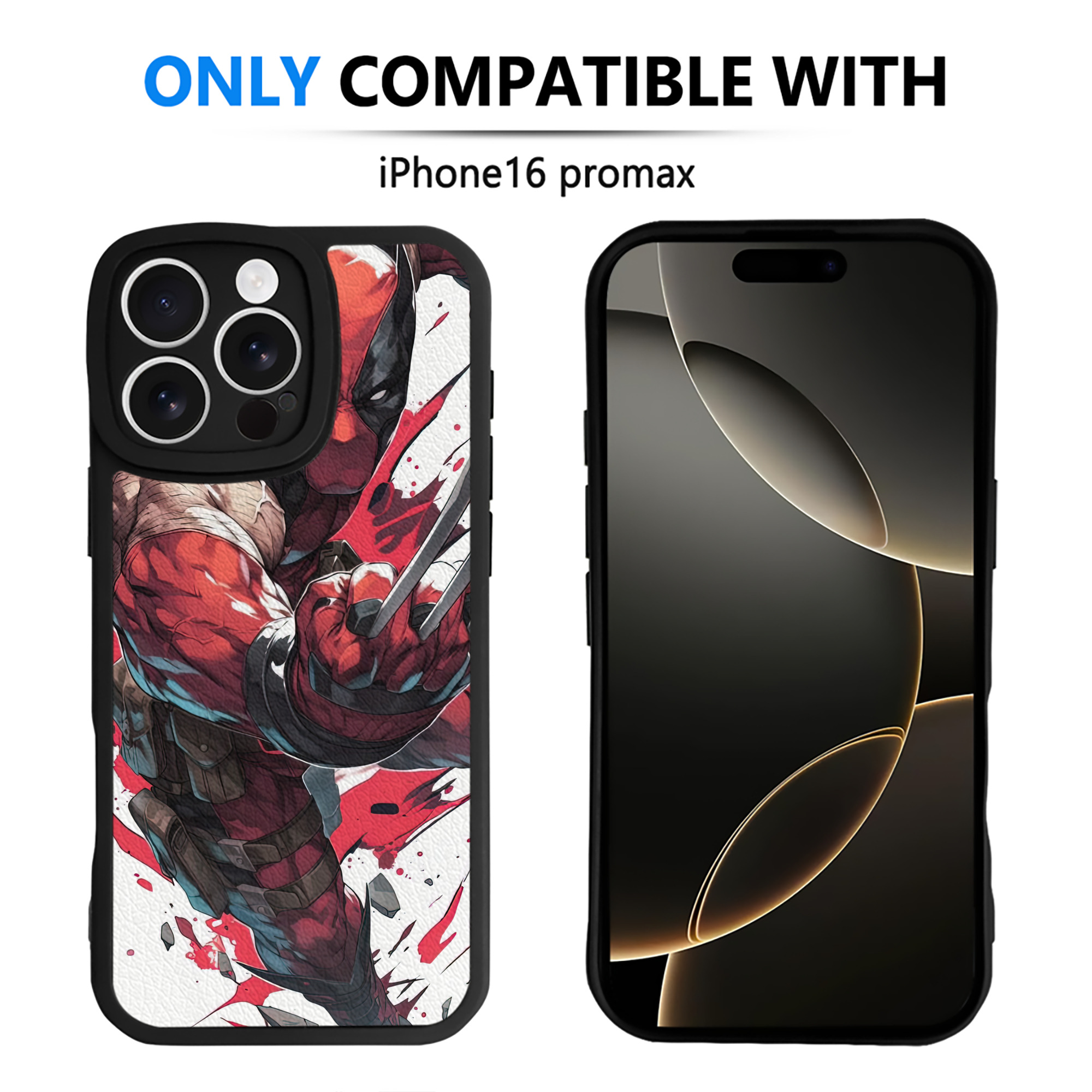 （画像用） Deadpool デッドプール 【iPhone 16シリーズ対応】シリコンスマホケース（レザー調） 材質：シリコン